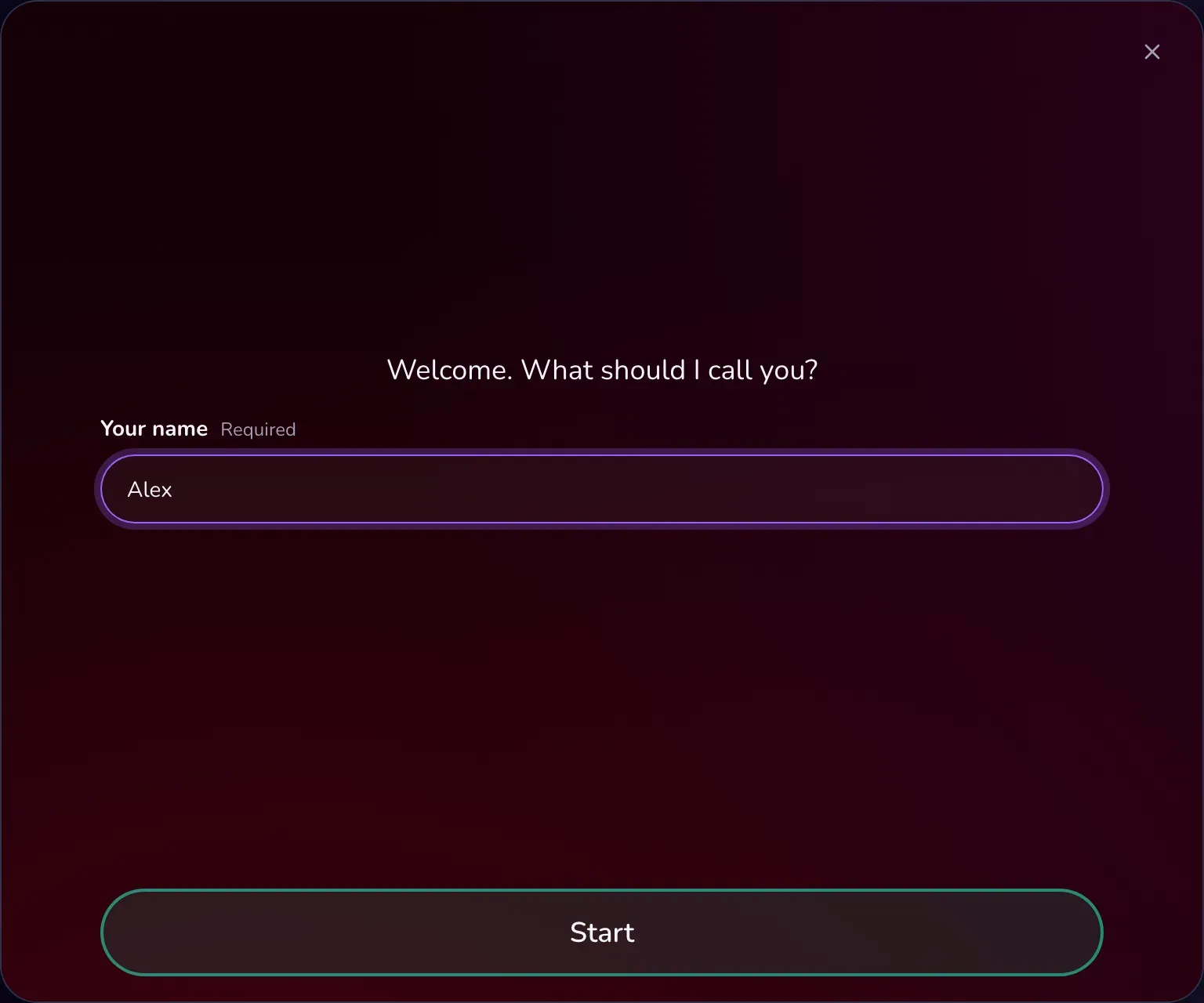 Eine Story fragt nach dem Namen des Spielers